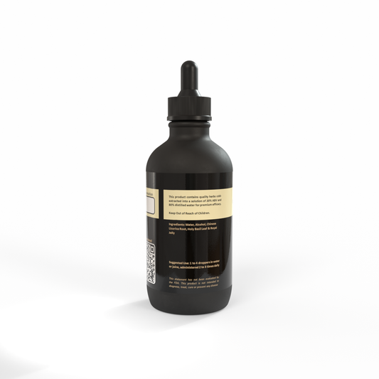 Black bottle of Adrenal Support™ by Be A Courageous Family on a white background